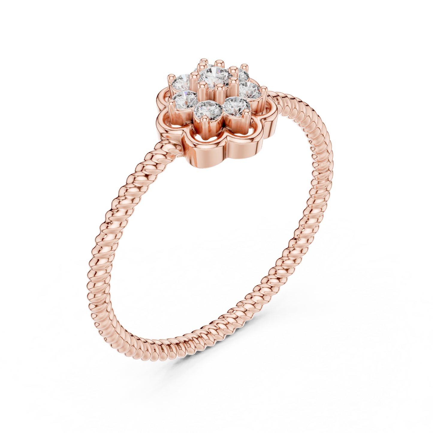 Vintage Flower Diamond Band