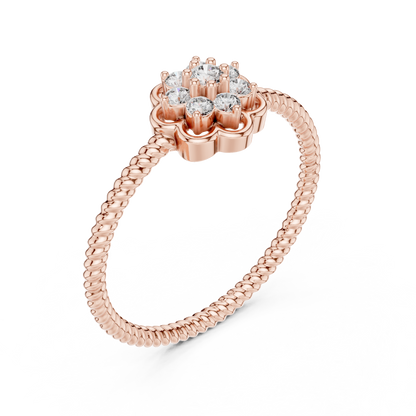 Vintage Flower Diamond Band