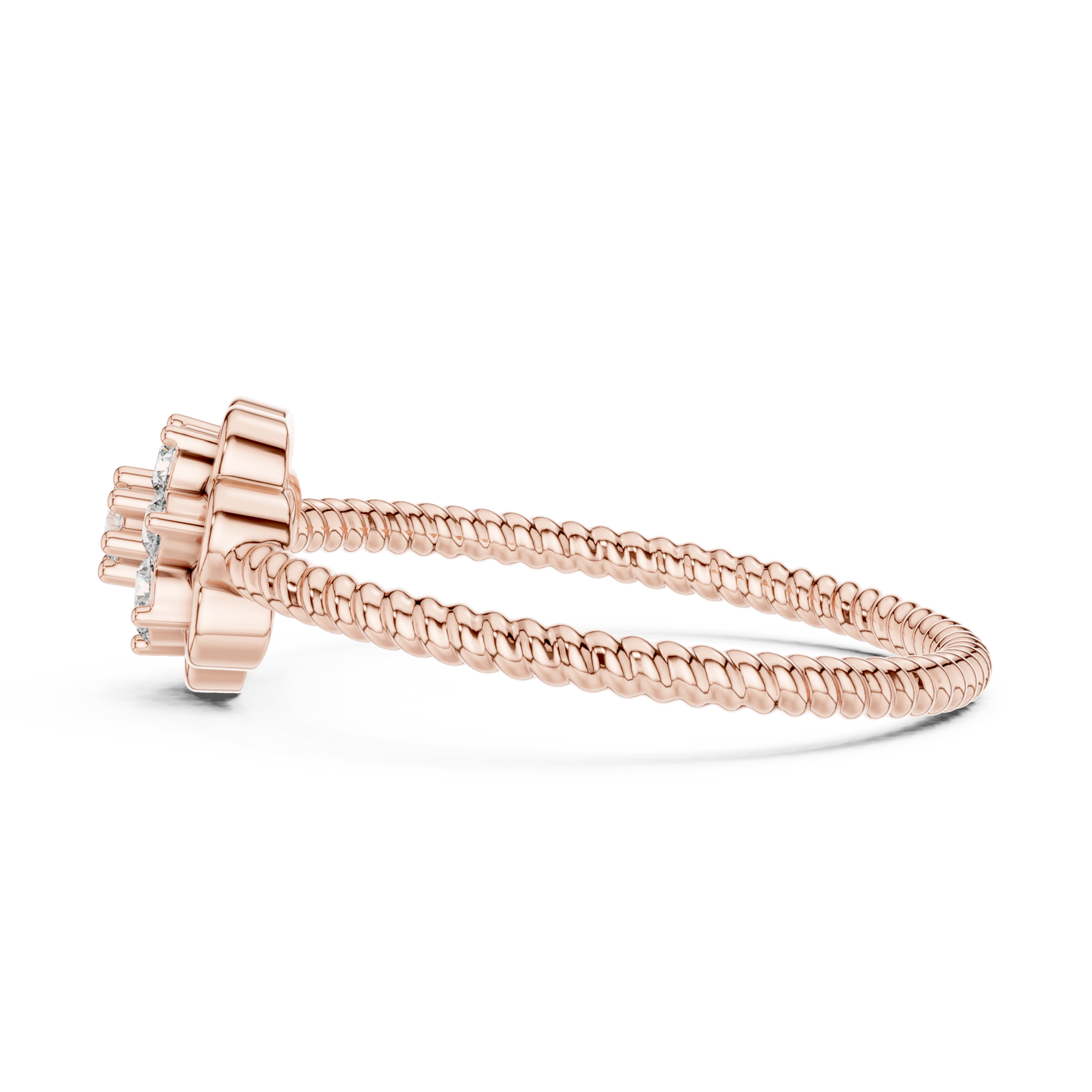 Vintage Flower Diamond Band