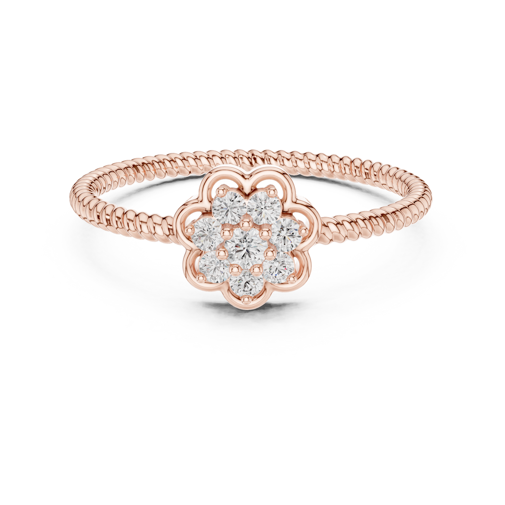 Vintage Flower Diamond Band