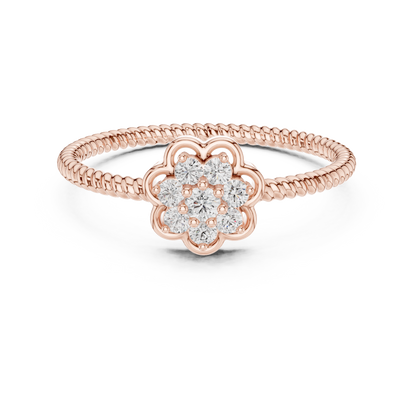 Vintage Flower Diamond Band
