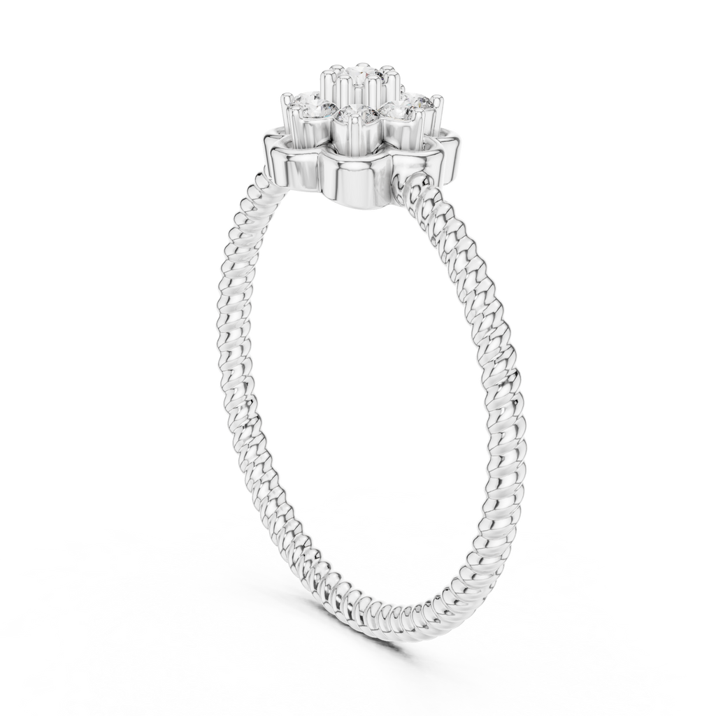 Vintage Flower Diamond Band