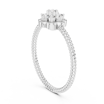 Vintage Flower Diamond Band