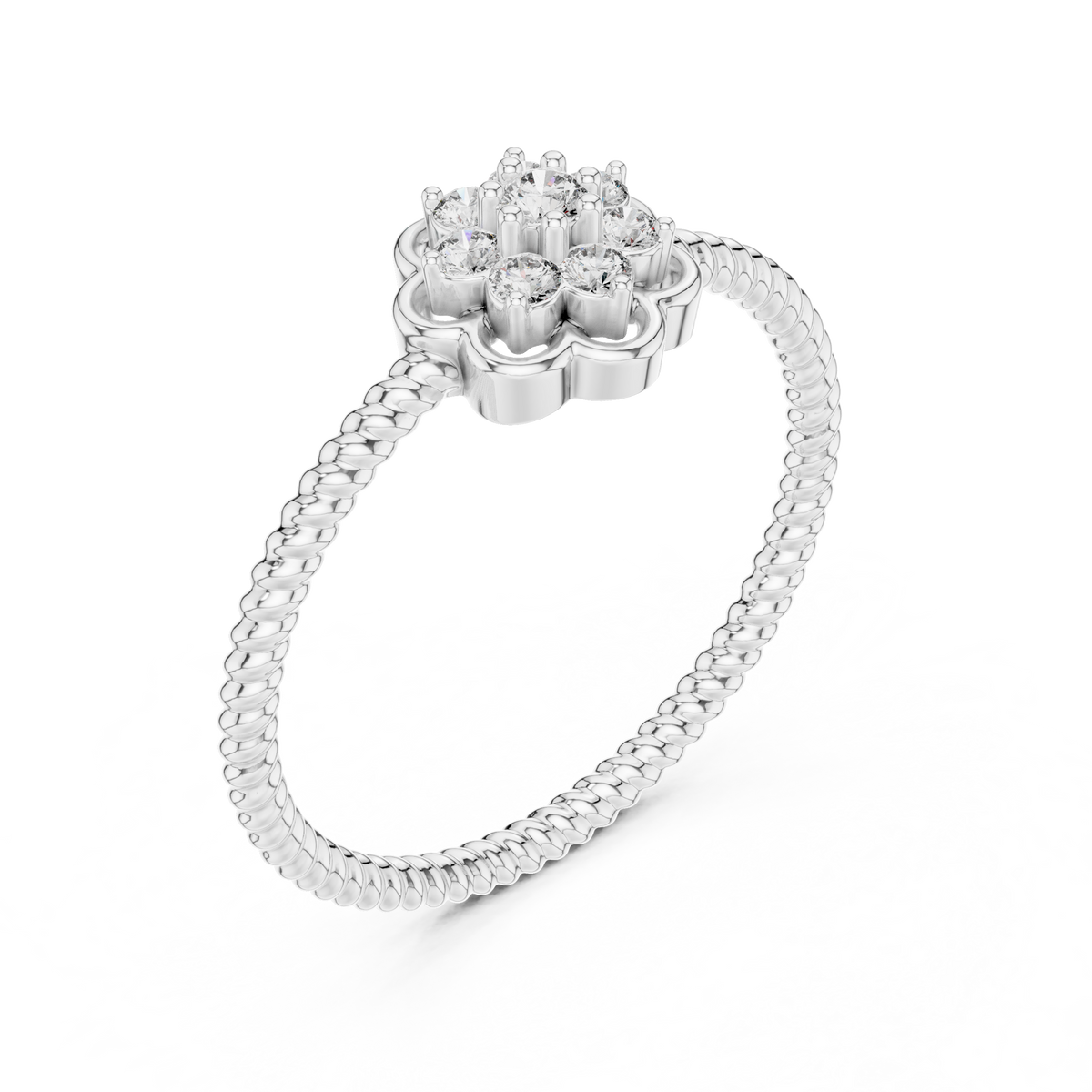 Vintage Flower Diamond Band