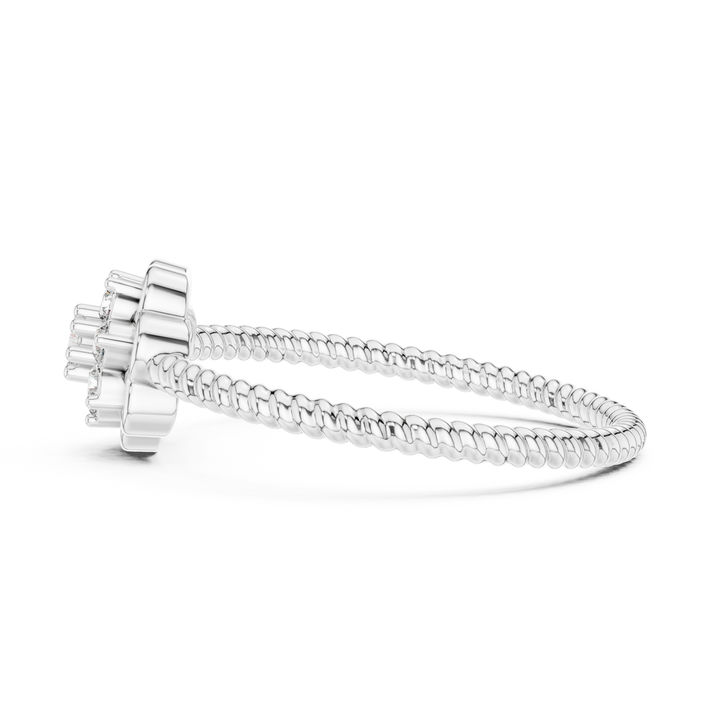 Vintage Flower Diamond Band