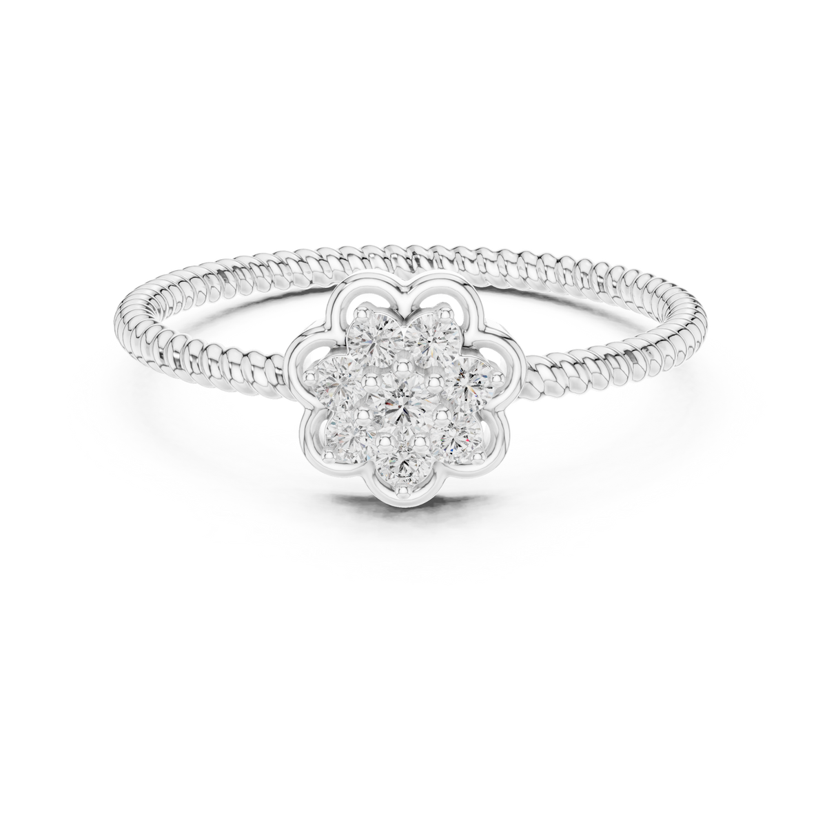 Vintage Flower Diamond Band