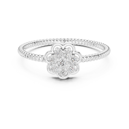 Vintage Flower Diamond Band