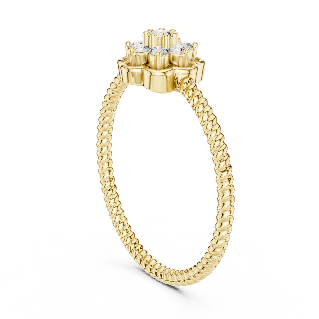 Vintage Flower Diamond Band