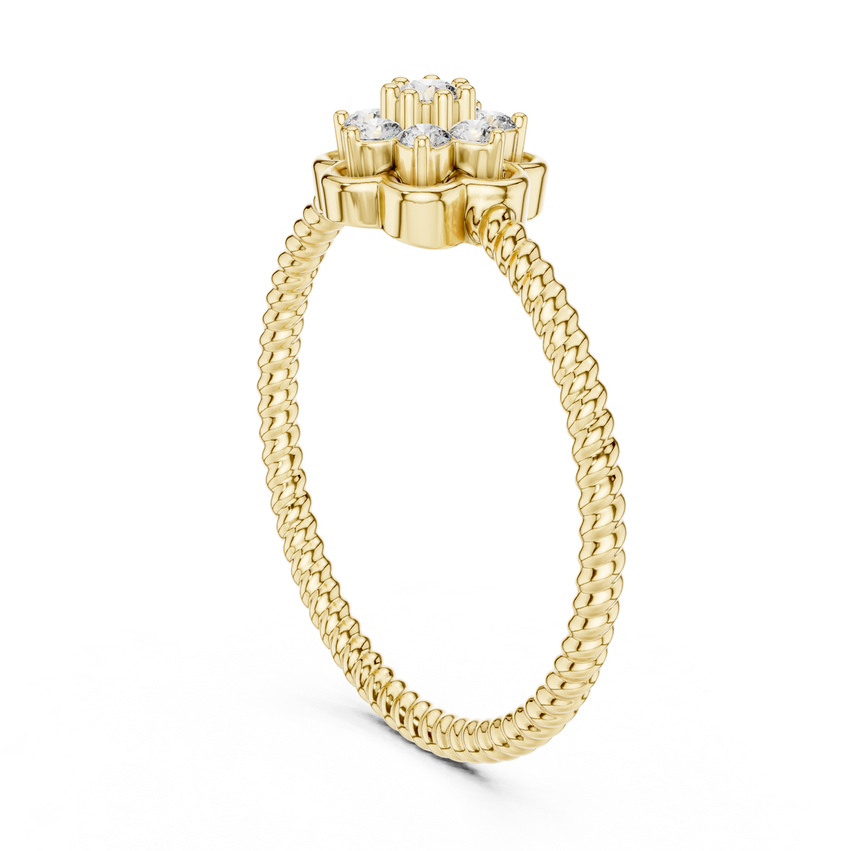 Vintage Flower Diamond Band