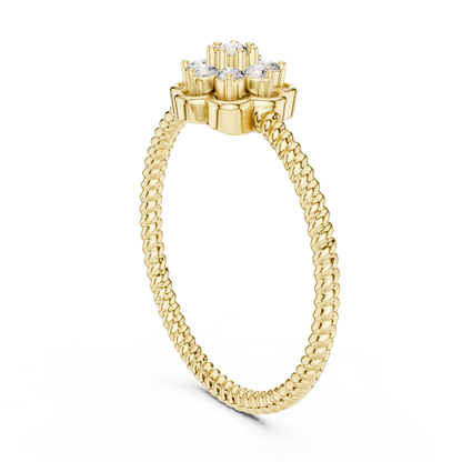 Vintage Flower Diamond Band