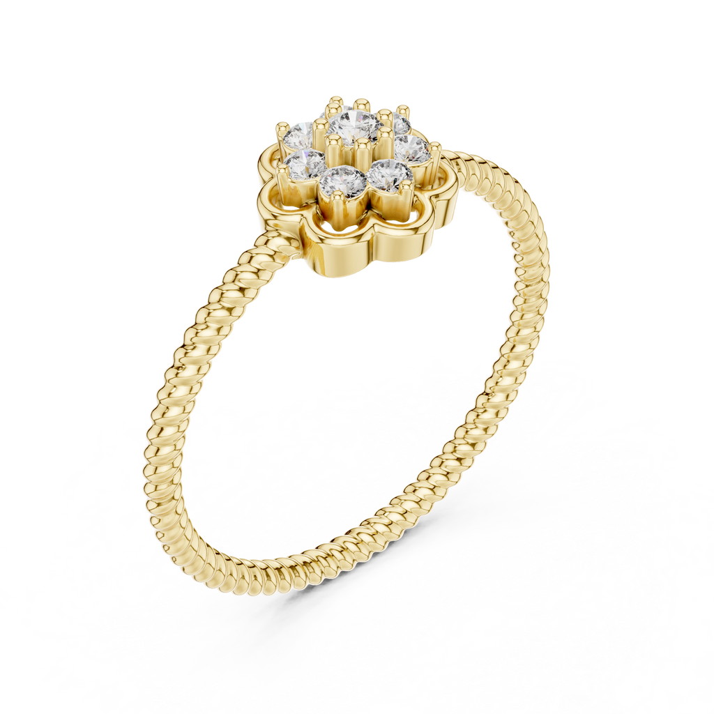 Vintage Flower Diamond Band