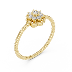 Vintage Flower Diamond Band