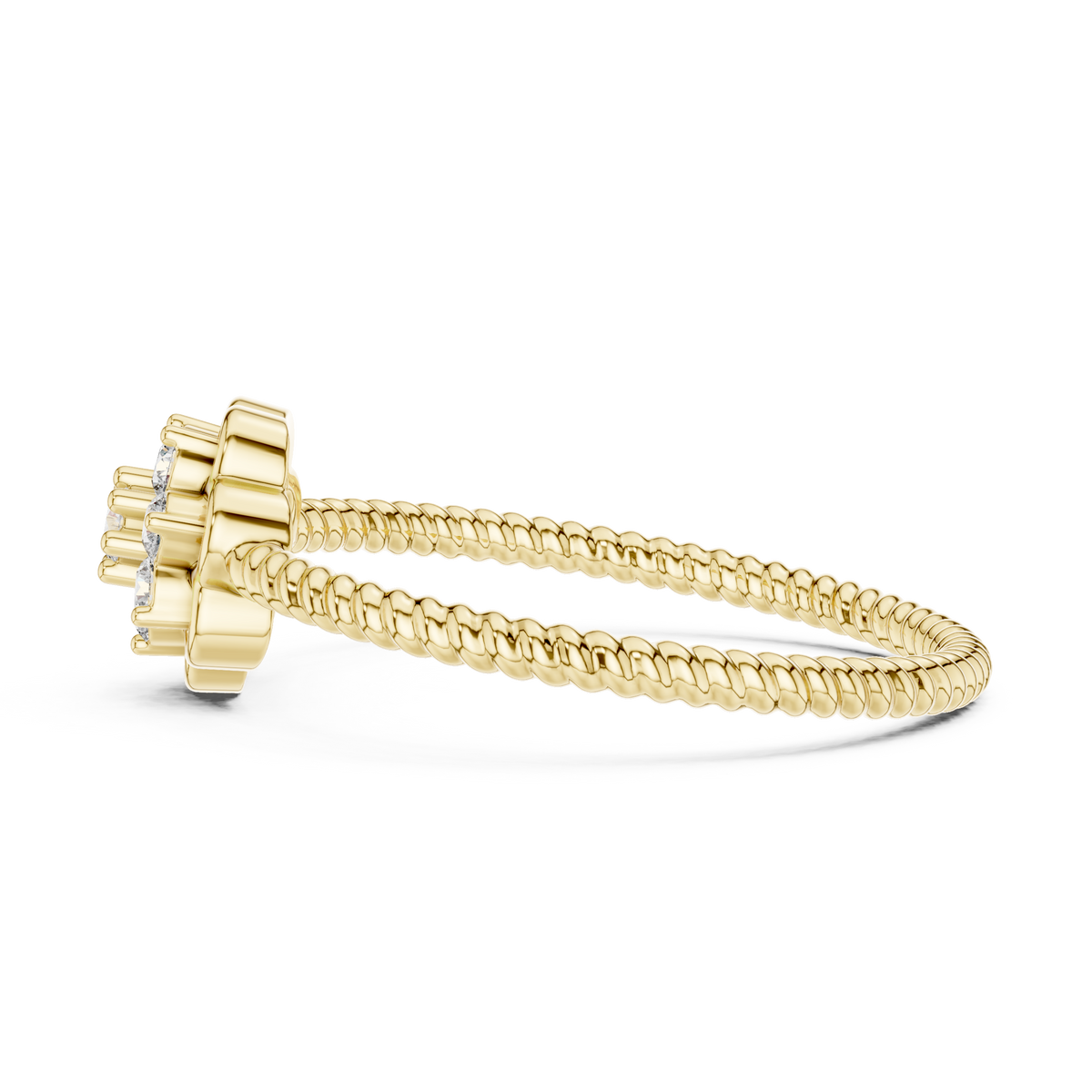 Vintage Flower Diamond Band