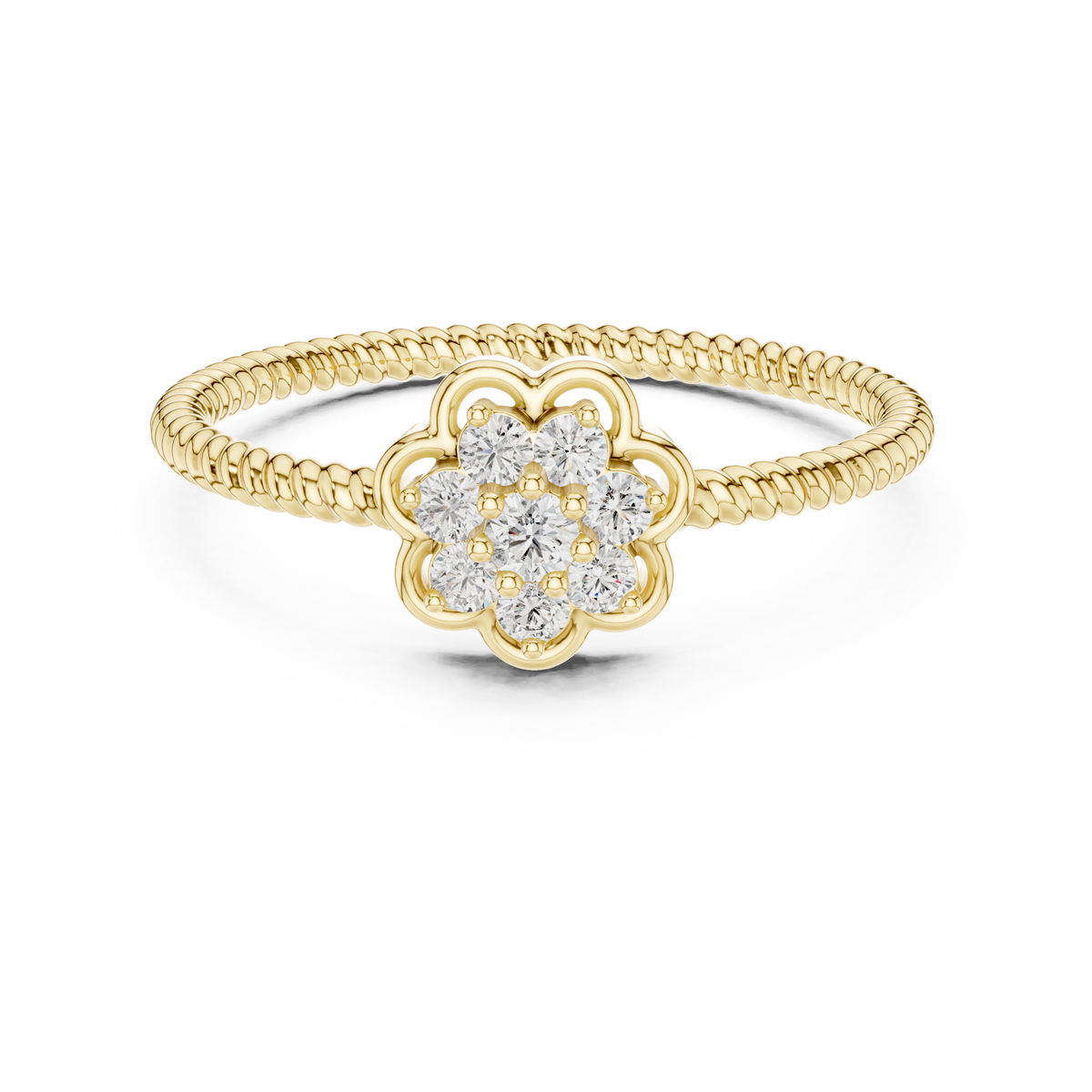 Vintage Flower Diamond Band