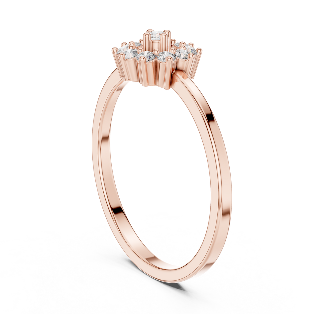 Radiant Floral Halo Ring