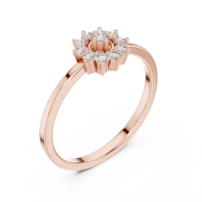 Radiant Floral Halo Ring