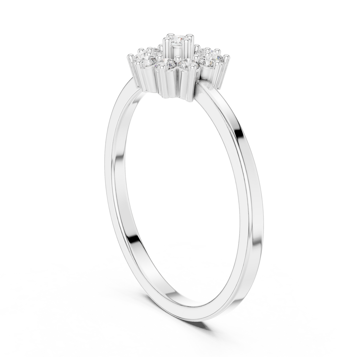 Radiant Floral Halo Ring