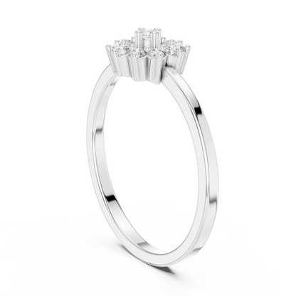 Radiant Floral Halo Ring