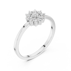 Radiant Floral Halo Ring