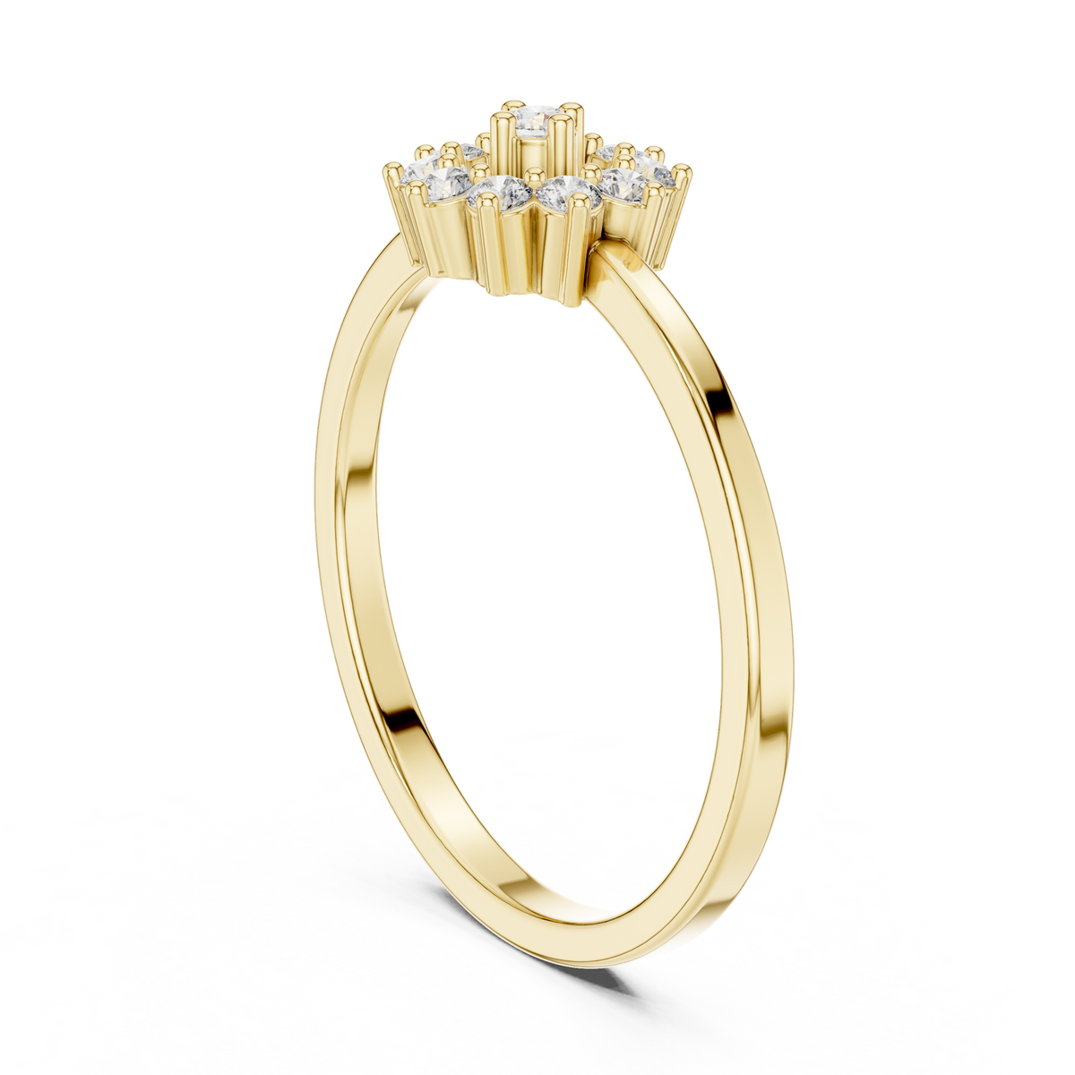 Radiant Floral Halo Ring