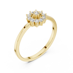 Radiant Floral Halo Ring