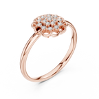 Golden Floral Cluster Diamond Ring