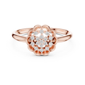 Golden Floral Cluster Diamond Ring