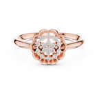 Golden Floral Cluster Diamond Ring