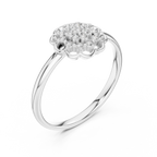 Golden Floral Cluster Diamond Ring