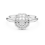 Golden Floral Cluster Diamond Ring