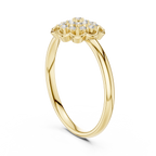 Golden Floral Cluster Diamond Ring