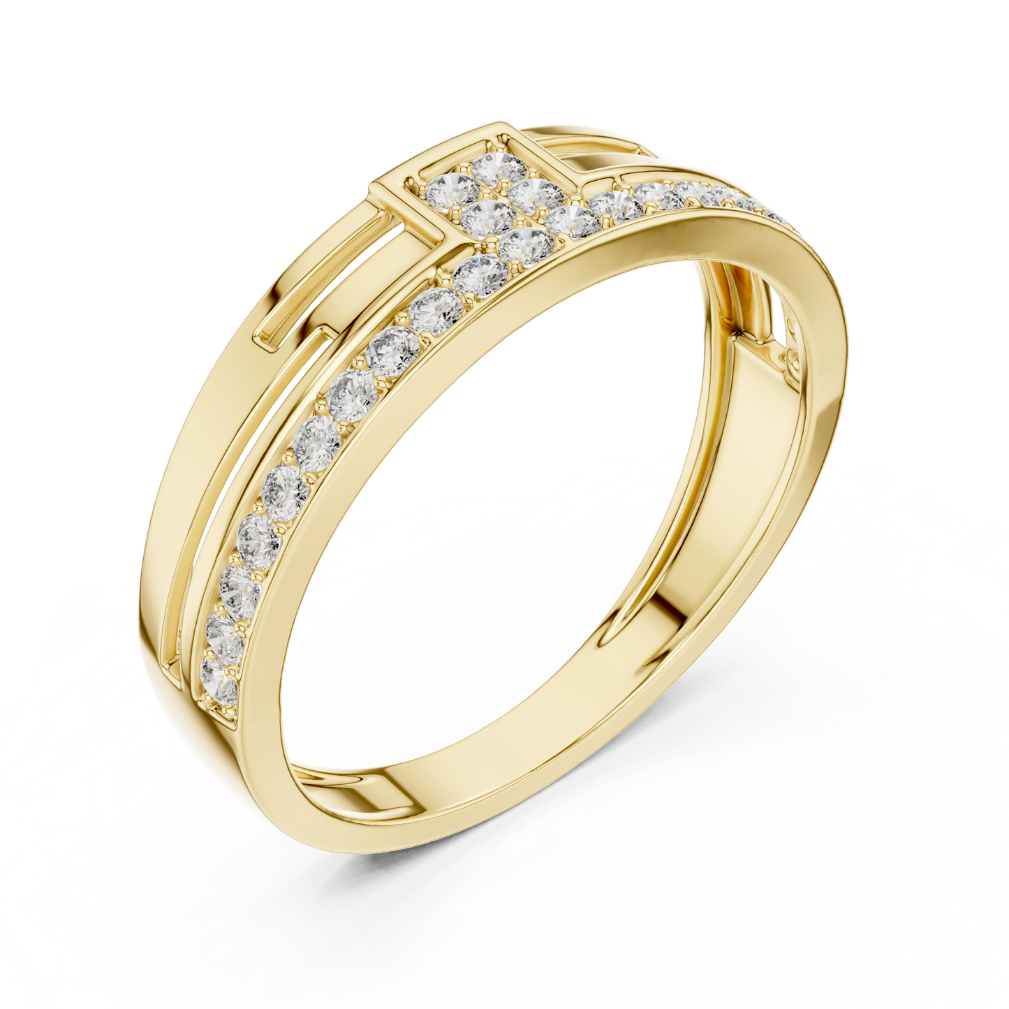 Luxury Gold Diamond Ring – Elegant Women’s Diamond Band