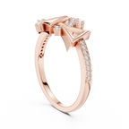 Designer Rose Gold Diamond Ring – Unique Geometric Triangle Fashion Ring.