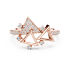 Designer Rose Gold Diamond Ring – Unique Geometric Triangle Fashion Ring.