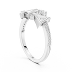 Designer Rose Gold Diamond Ring – Unique Geometric Triangle Fashion Ring.