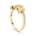 Designer Rose Gold Diamond Ring – Unique Geometric Triangle Fashion Ring.