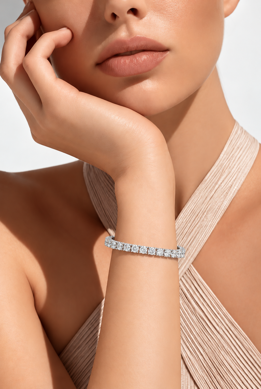Eternelle Slim Round Lab Grown Diamond Tennis Bracelet