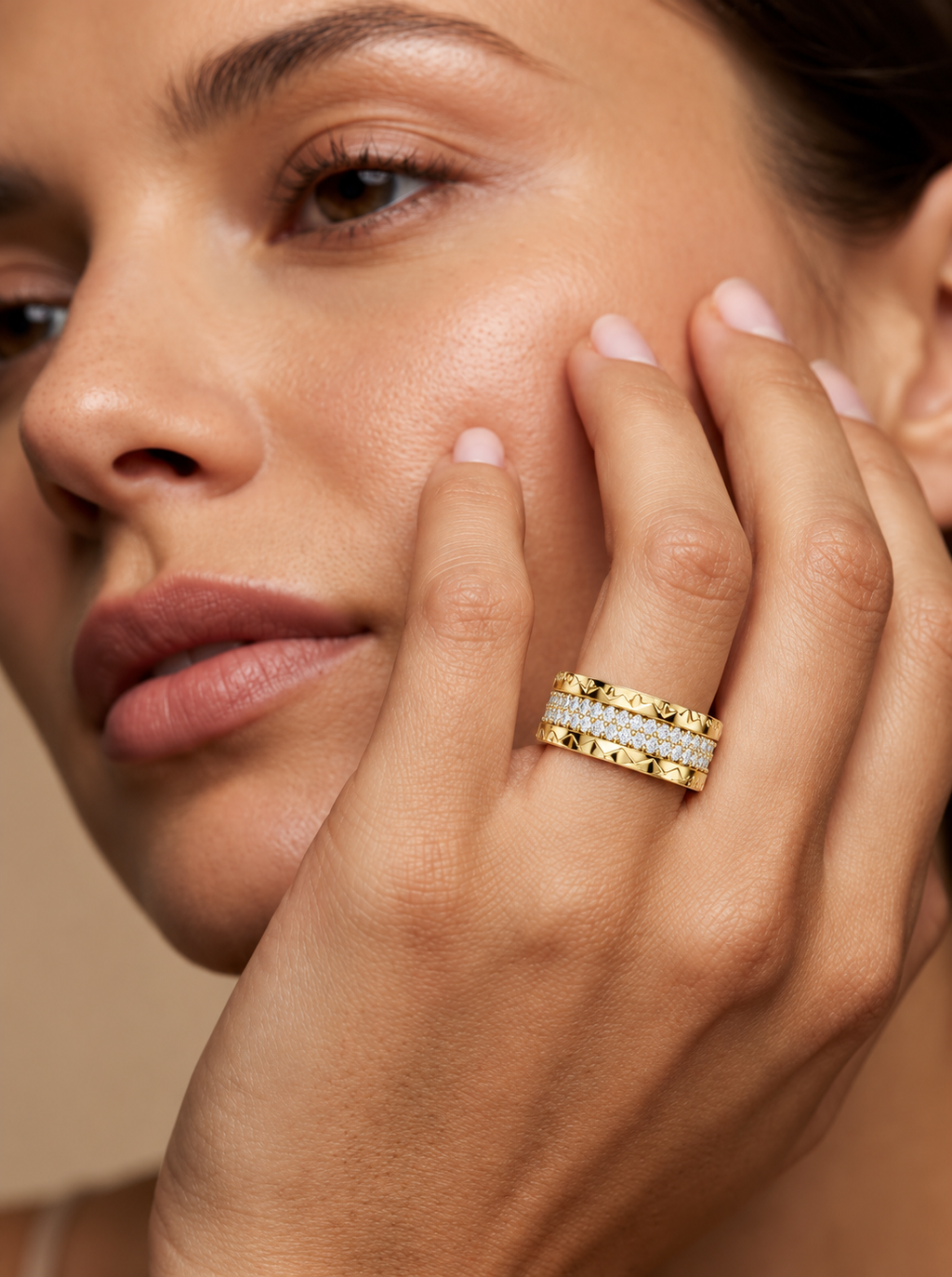 Marcelline Pavé Geometric Lab Grown Diamond Band Ring