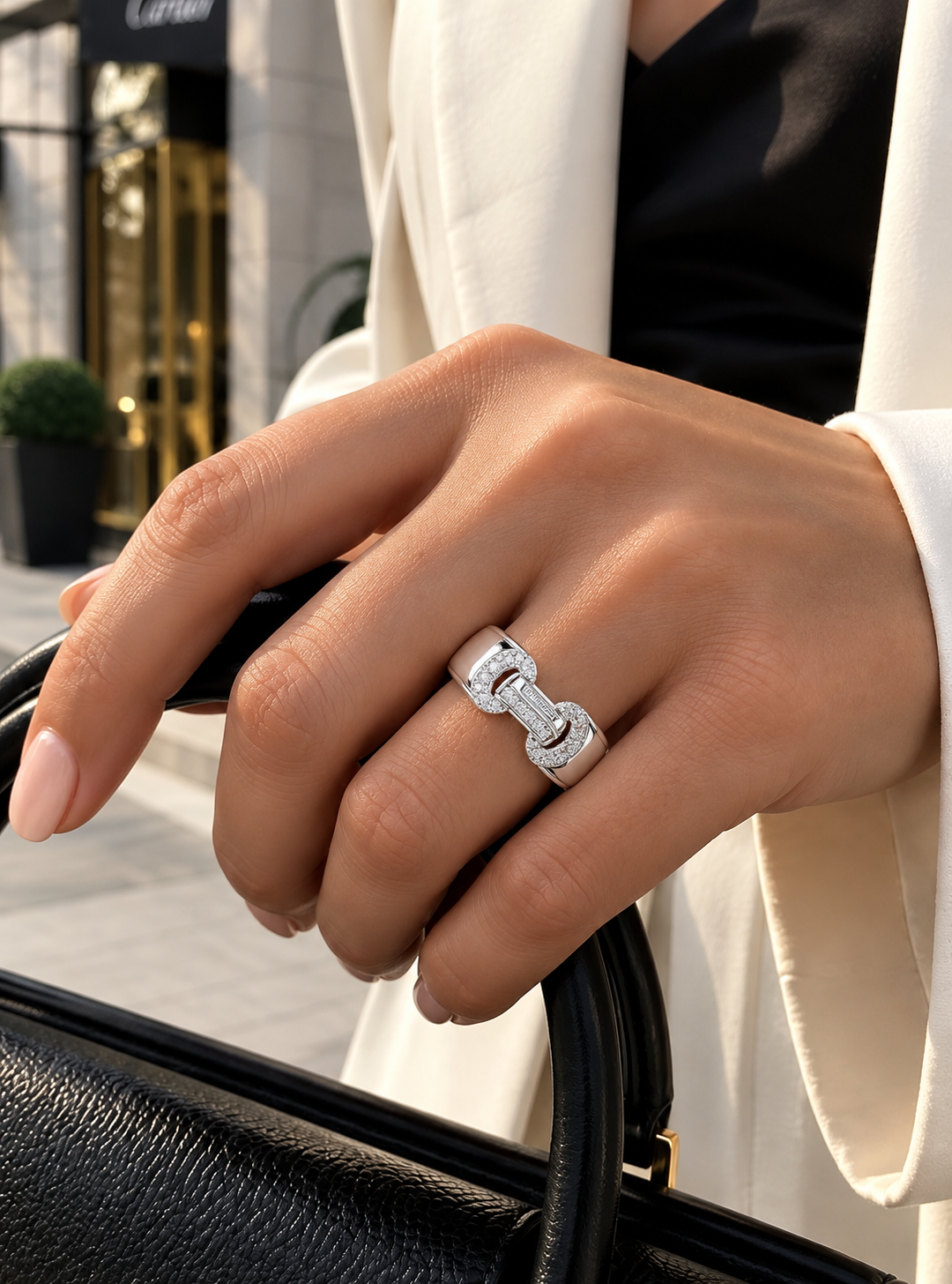 Bellamore Sculpted Pavé Lab Grown Diamond Band Ring