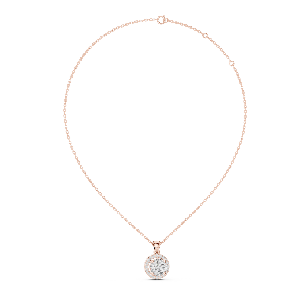 Premium Round Halo Diamond Pendant