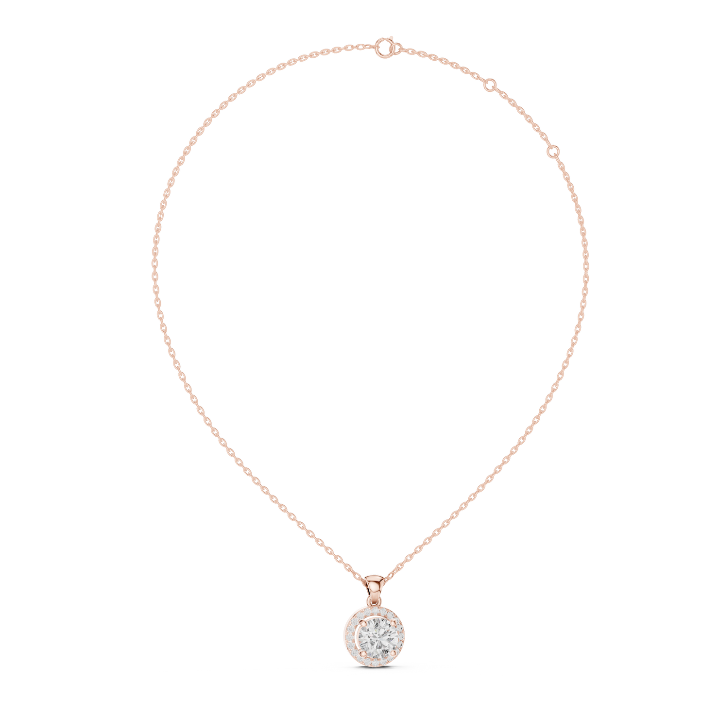 Premium Round Halo Diamond Pendant