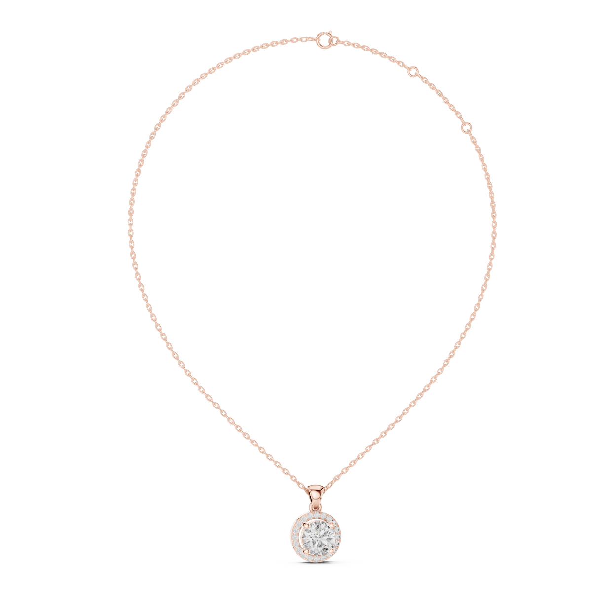 Premium Round Halo Diamond Pendant