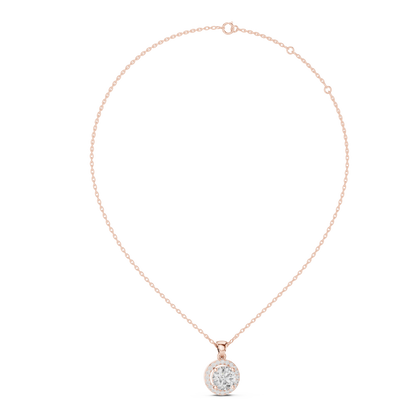 Premium Round Halo Diamond Pendant