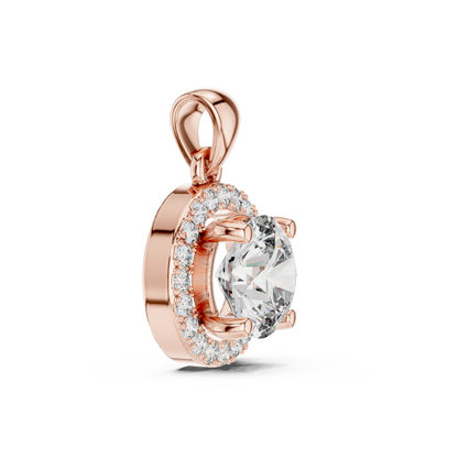 Premium Round Halo Diamond Pendant