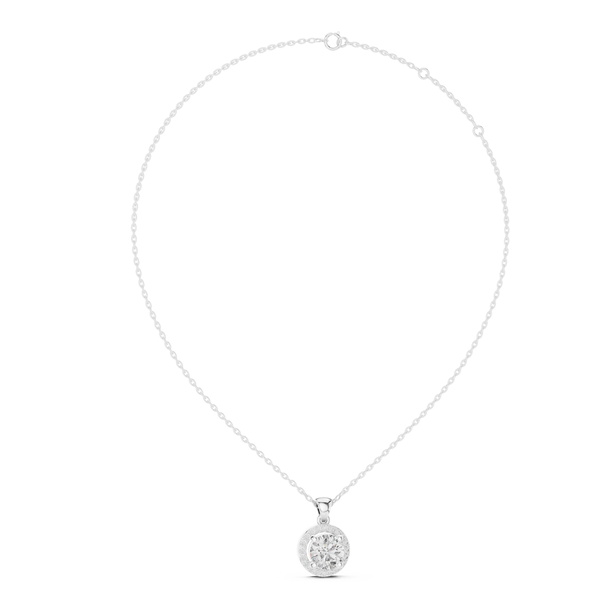 Premium Round Halo Diamond Pendant