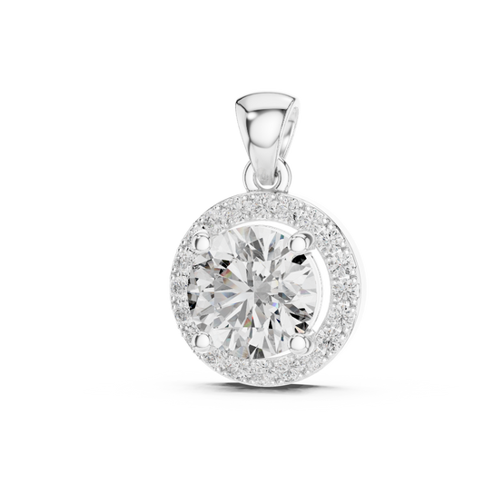 Premium Round Halo Diamond Pendant