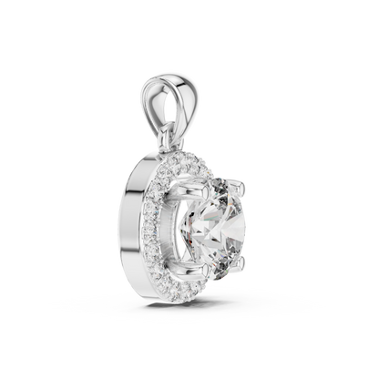 Premium Round Halo Diamond Pendant