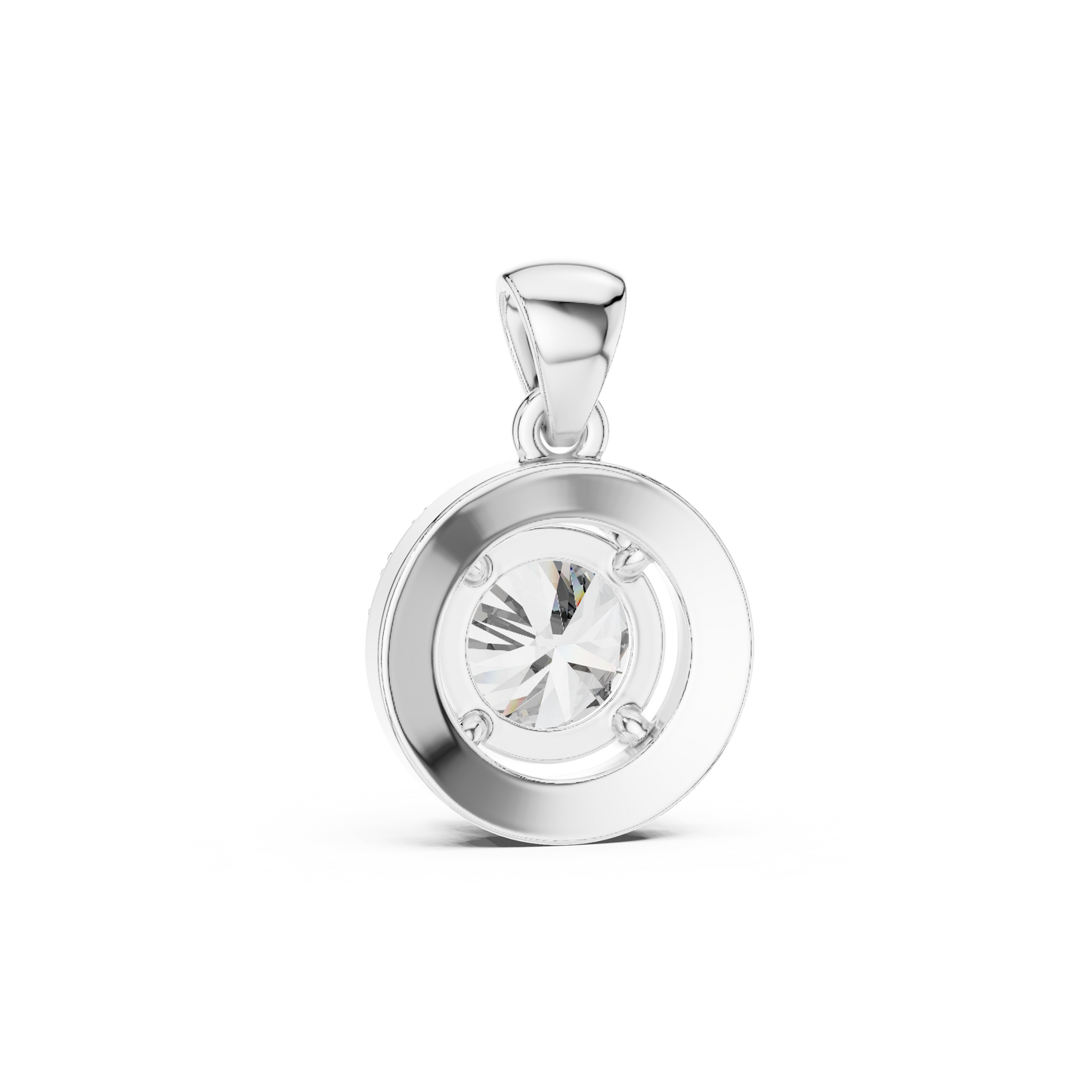 Premium Round Halo Diamond Pendant