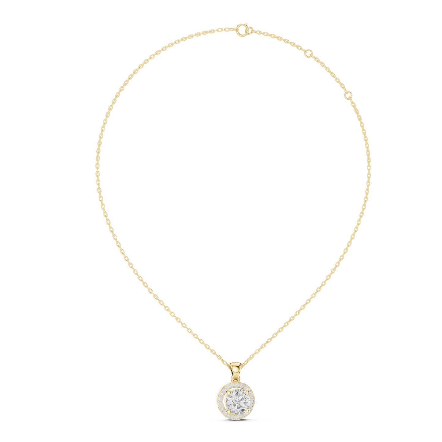 Premium Round Halo Diamond Pendant