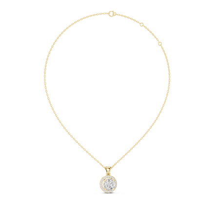 Premium Round Halo Diamond Pendant